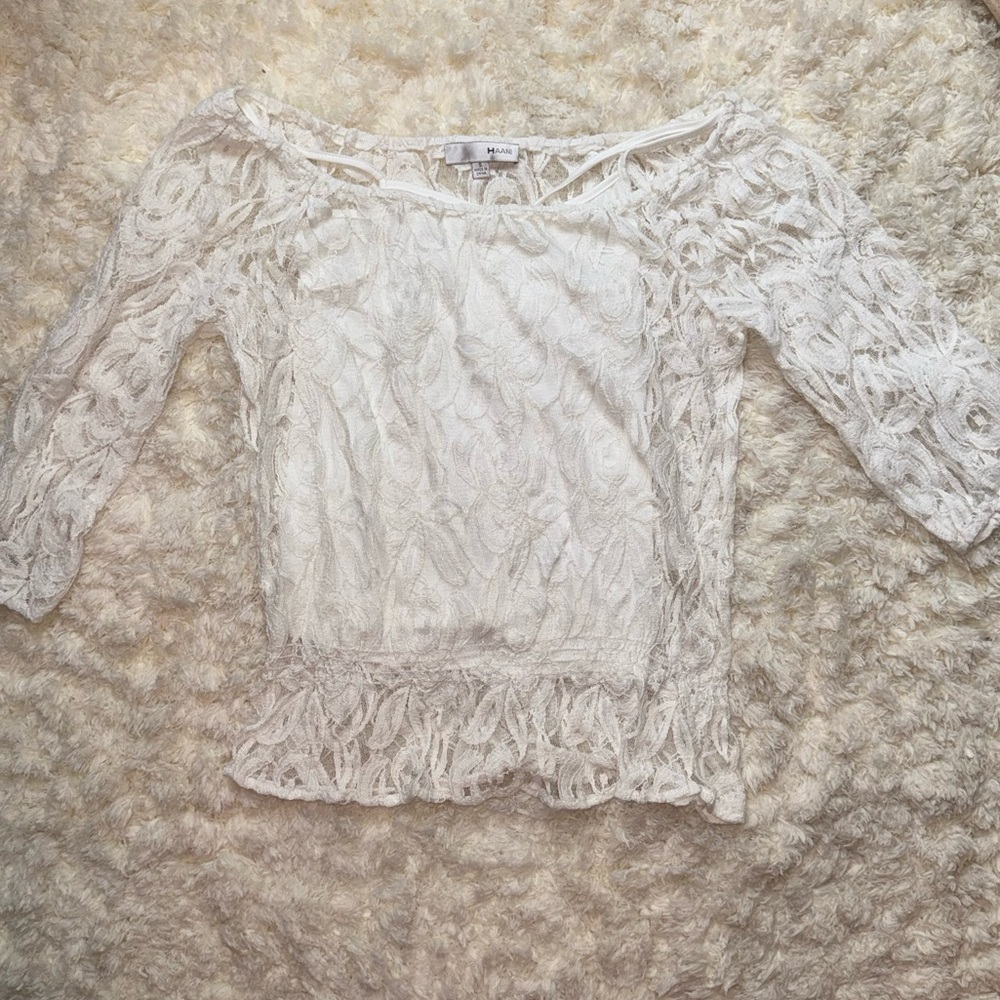 Haani Elegant White Lace Top